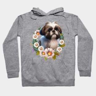 Floral Shih Tzu Hoodie